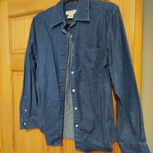 Eddie Bauer Blue Womems Denim Shirt Size Medium